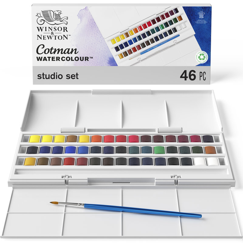 Akvarelová súprava Cotman Winsor & Newton 45 ks – Obrázok 5