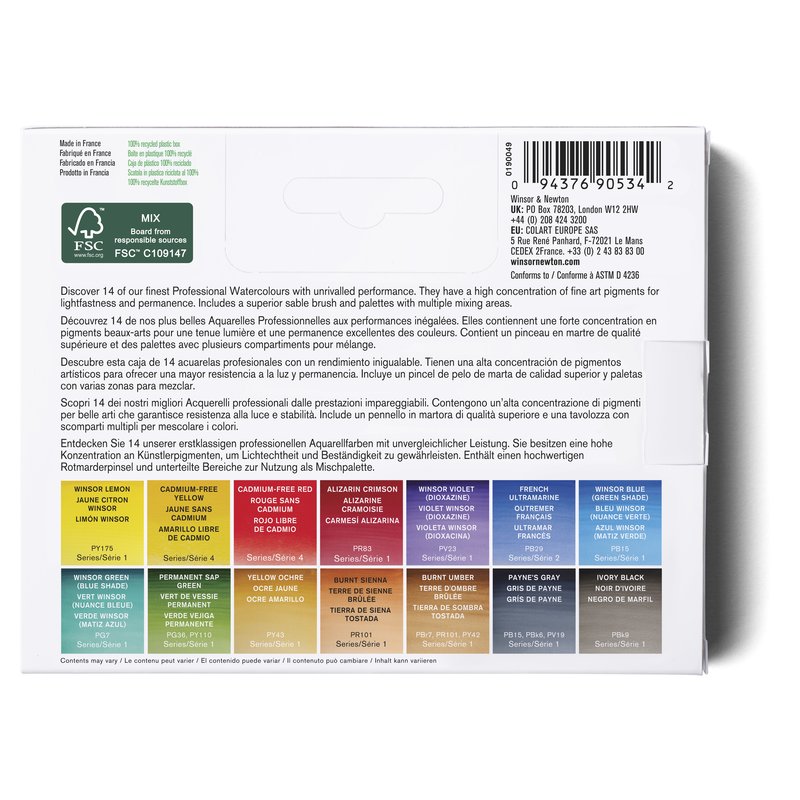 Cestovná akvarelová súprava professional Winsor & Newton 14 ks – Obrázok 2