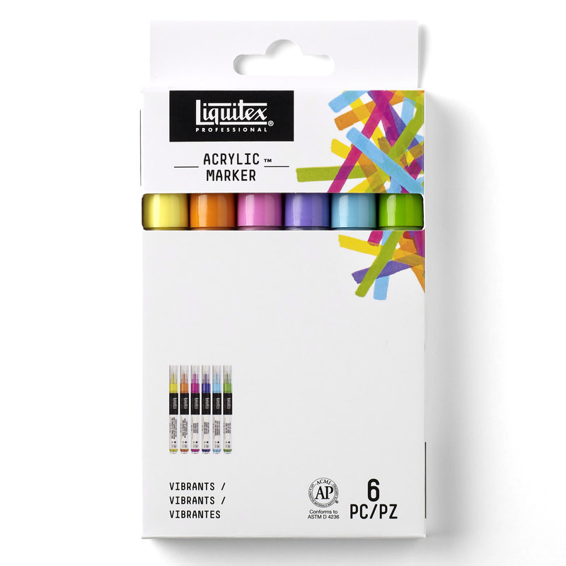 Sada akrylových markerov Liquitex 6 ks – Vibrant