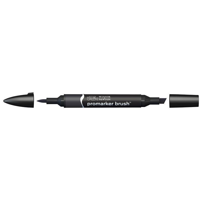 Promarker so štetcovým hrotom - Čierny